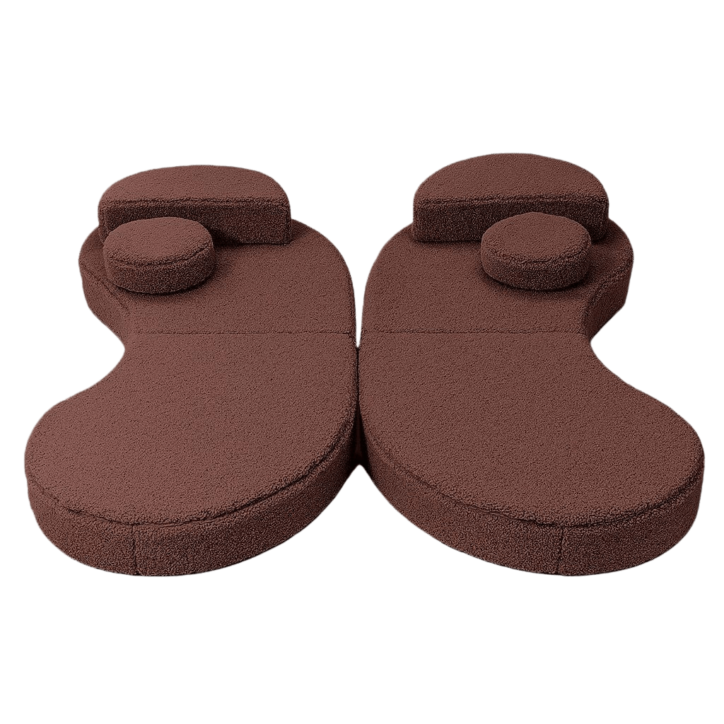 Canapé Modulable Enfant 6 Éléments "Coccolo" - Tissu Doux Bearly Brown en | Decoração Tinitto – Fabrication européenne