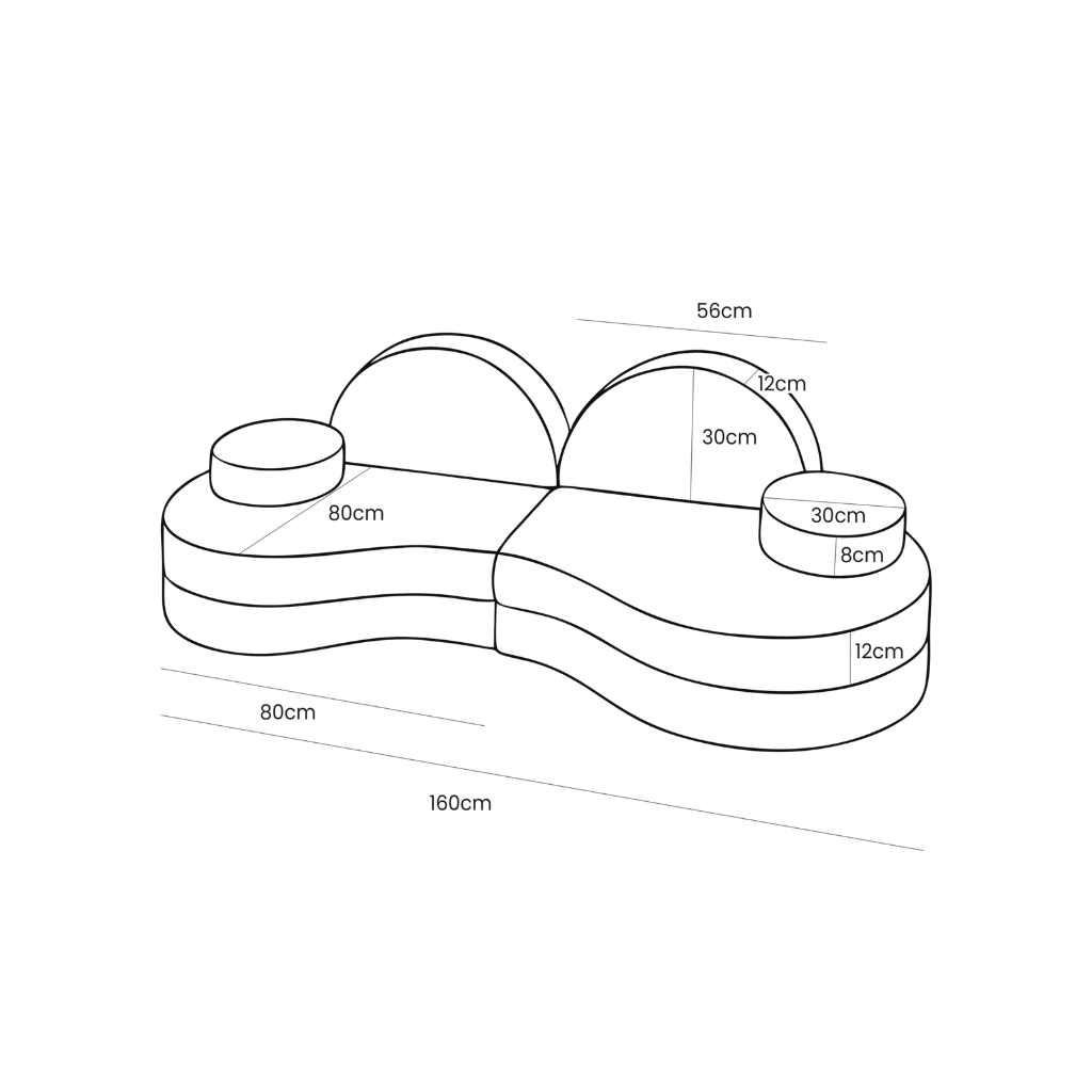 Canapé Modulable Enfant 6 Éléments "Coccolo" - Tissu Doux Cream en | Decoração Tinitto – Fabrication européenne