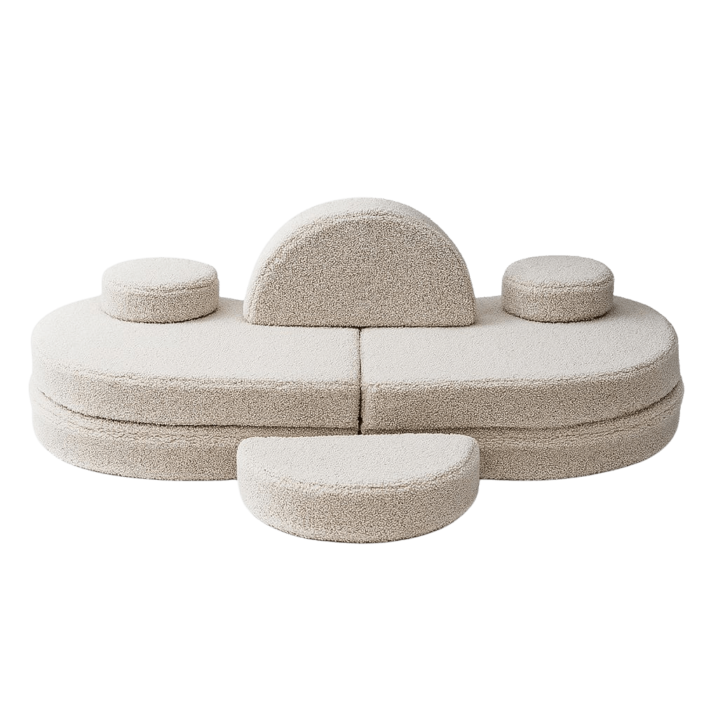 Canapé Modulable Enfant 6 Éléments "Coccolo" - Tissu Doux Light Gray en | Decoração Tinitto – Fabrication européenne