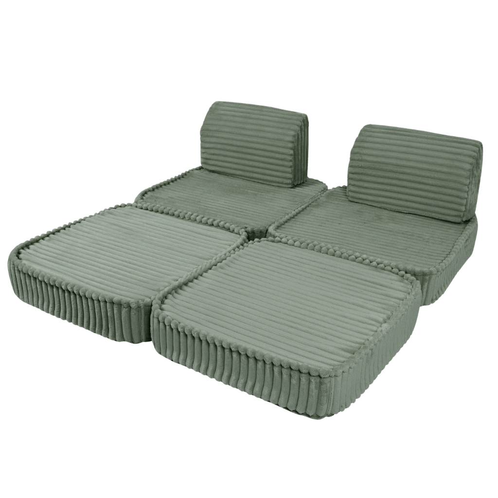 Canapé Modulable Enfant "Basic" 4 Pièces Churros – MeowBaby - Vert sauge en | Conforto Tinitto – Fabrication européenne