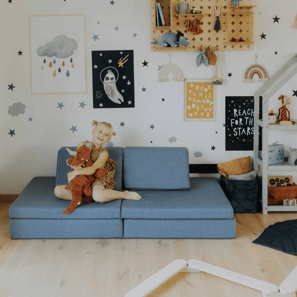 Canapé Modulable Enfant Jeu Montessori Évolutif en Grey | Decoração Tinitto – Fabrication européenne