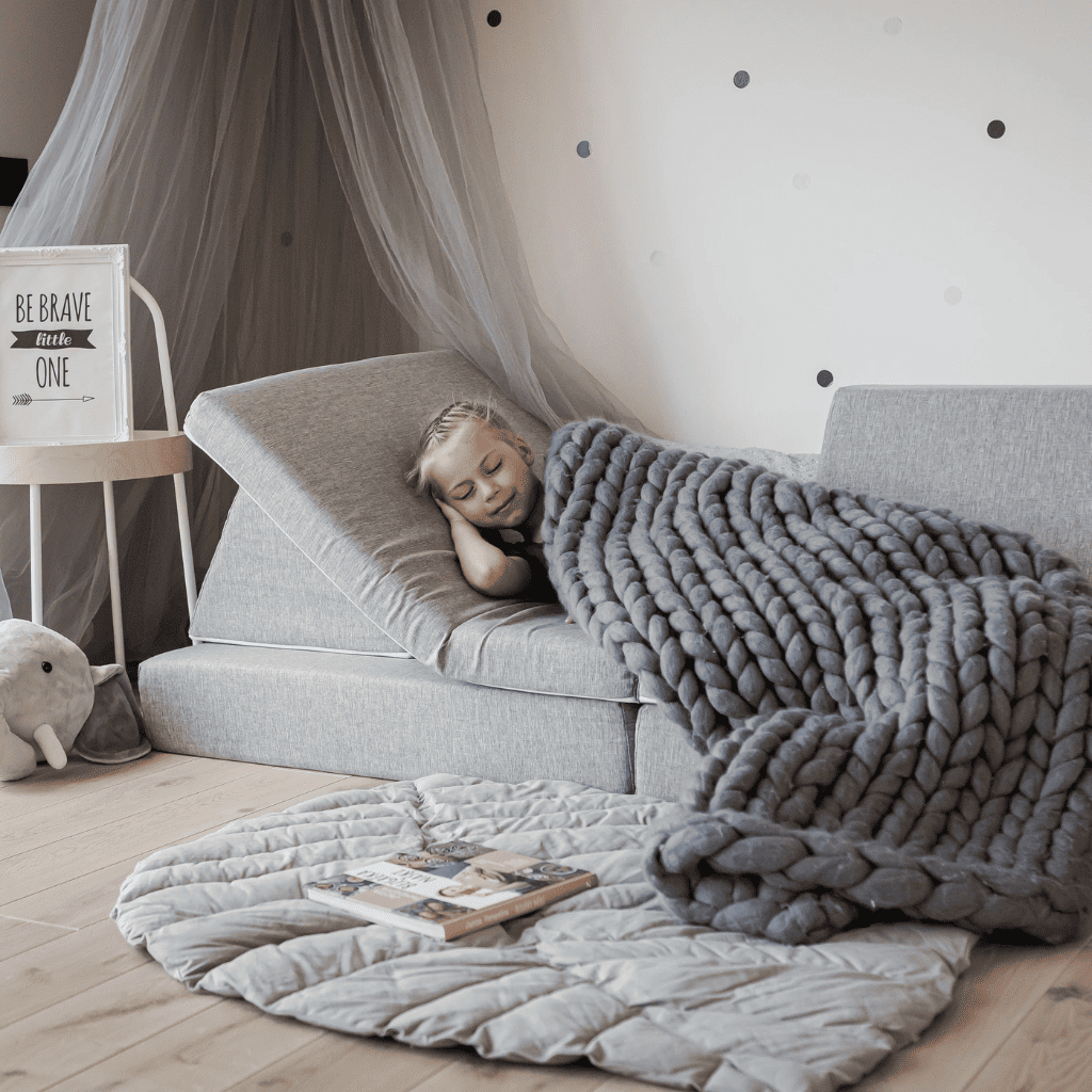 Canapé Modulable Enfant Jeu Montessori Évolutif en Grey | Decoração Tinitto – Fabrication européenne