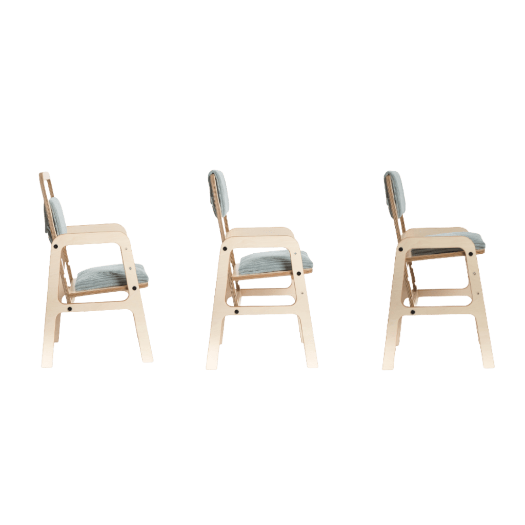 Chaise Évolutive Rembourrée "Luula" – Ergonomie 2 - 12 ans - Menthe en | Decoração Tinitto – Fabrication européenne