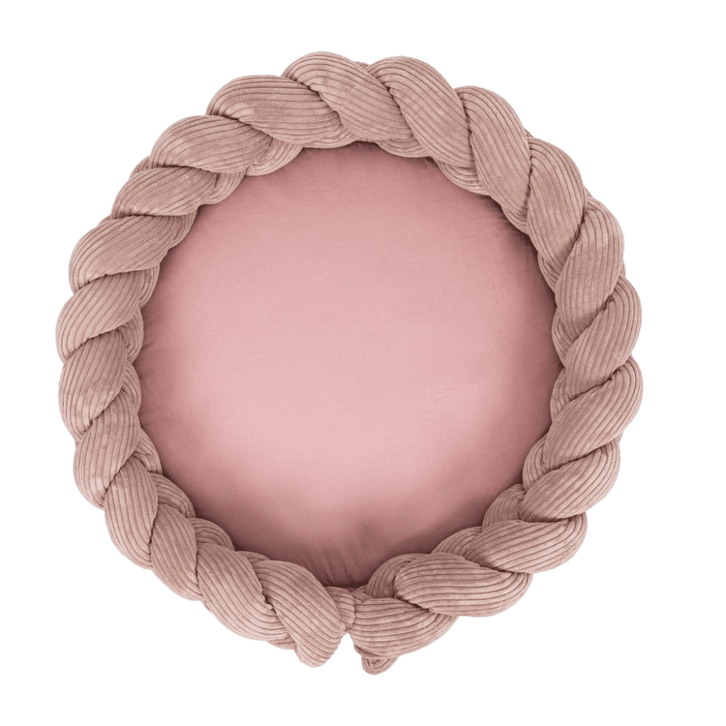 Cocon Bébé Olive 3 - en - 1 – Tapis d’Éveil & Tour de Lit Tressé en Pink | Conforto Tinitto – Fabrication européenne