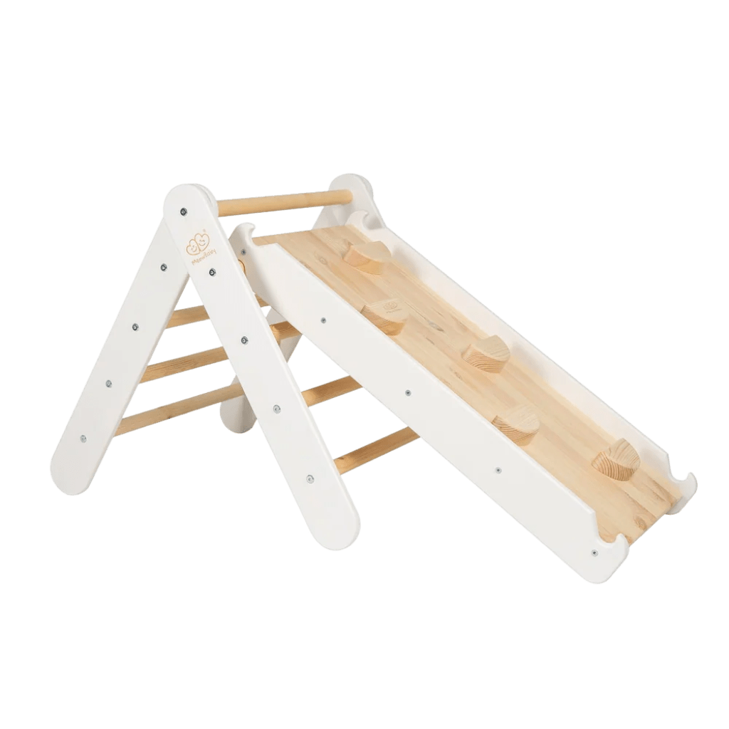 Scala Pikler con scivolo - Parete da arrampicata - Bianco | Motricidade Tinitto – Prodotto in Europa