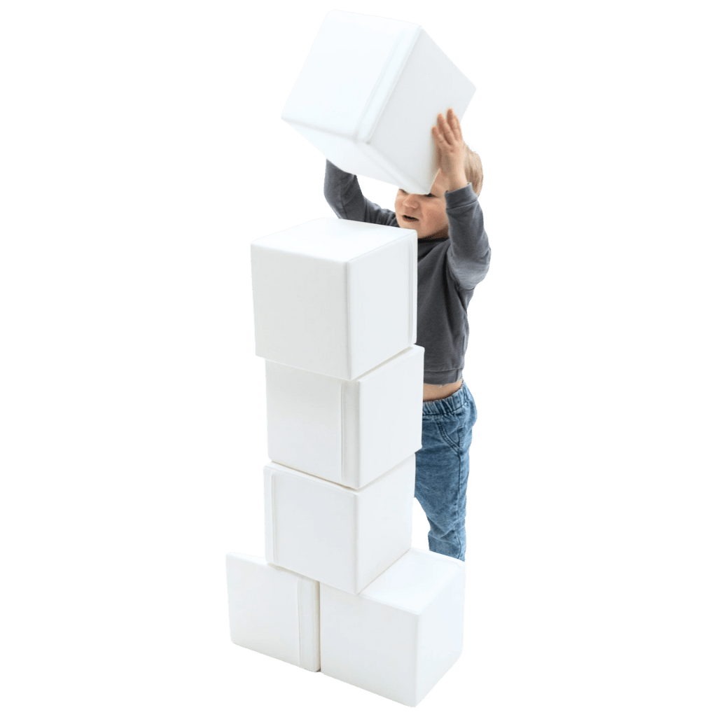 Ensemble de 6 Blocs de Construction en Mousse - White en | Motricidade Tinitto – Fabrication européenne