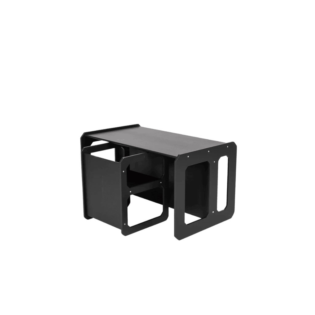 Set tavolo e sedie Montessori per lo svezzamento - 1 sedia nera | Decoração Tinitto – Prodotto in Europa