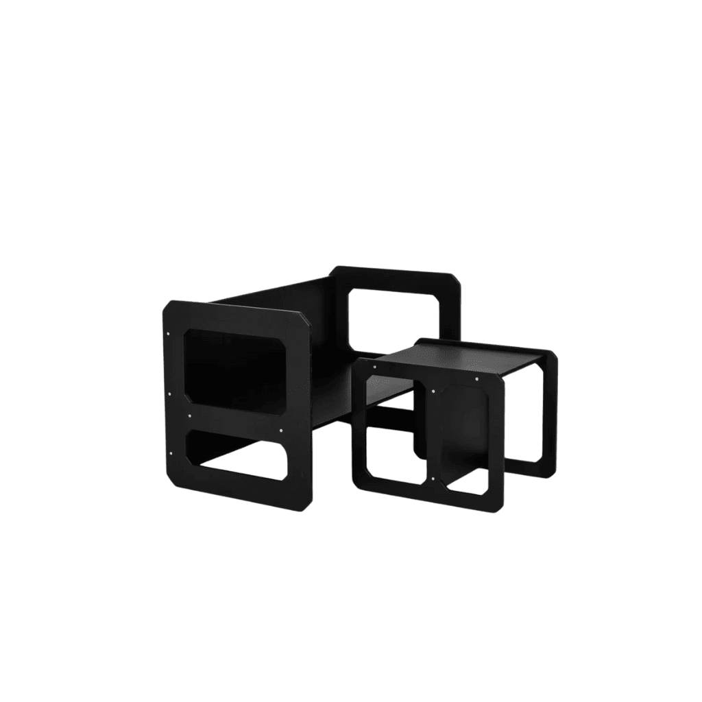 Set tavolo e sedie Montessori per lo svezzamento - 1 sedia laccata | Decoração Tinitto – Prodotto in Europa