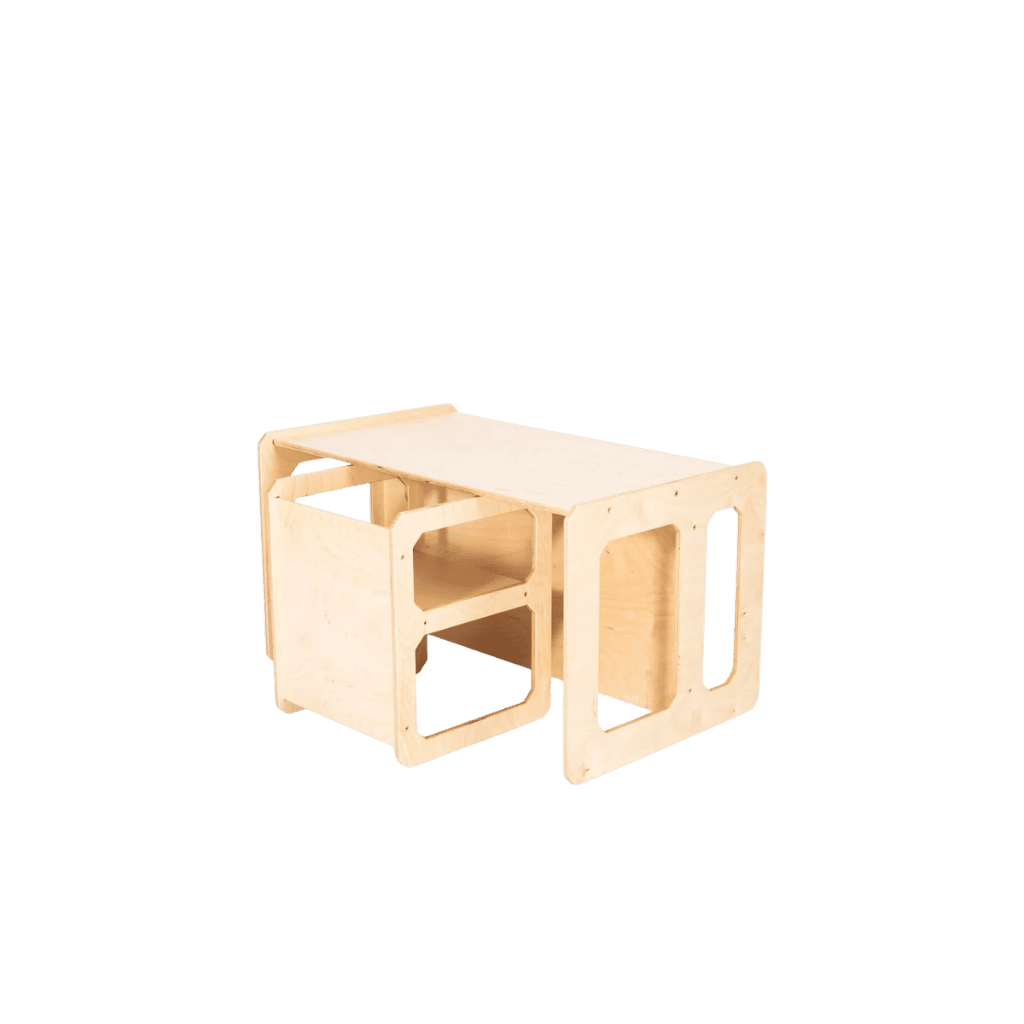 Set tavolo e sedie Montessori per lo svezzamento - 1 sedia laccata | Decoração Tinitto – Prodotto in Europa