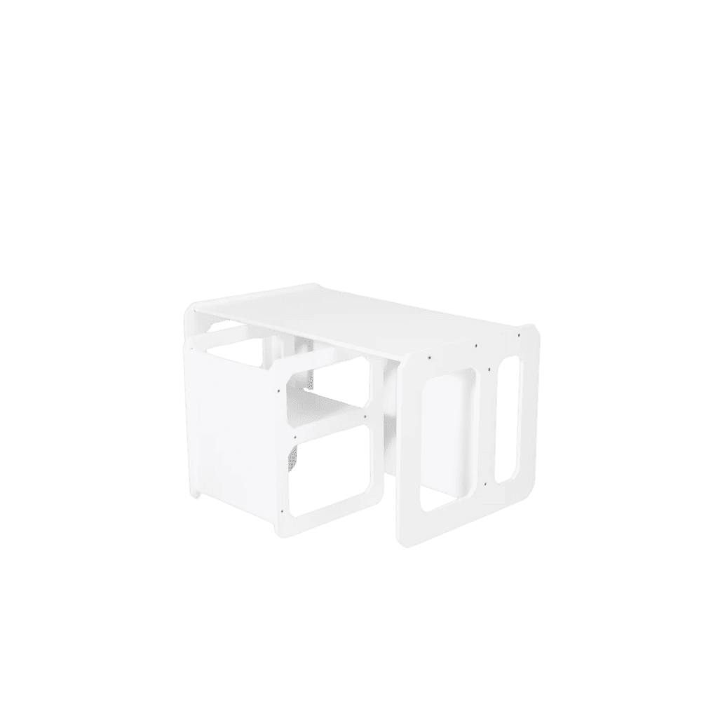 Set tavolo e sedie Montessori per lo svezzamento - 1 sedia in bianco | Decoração Tinitto – Prodotto in Europa
