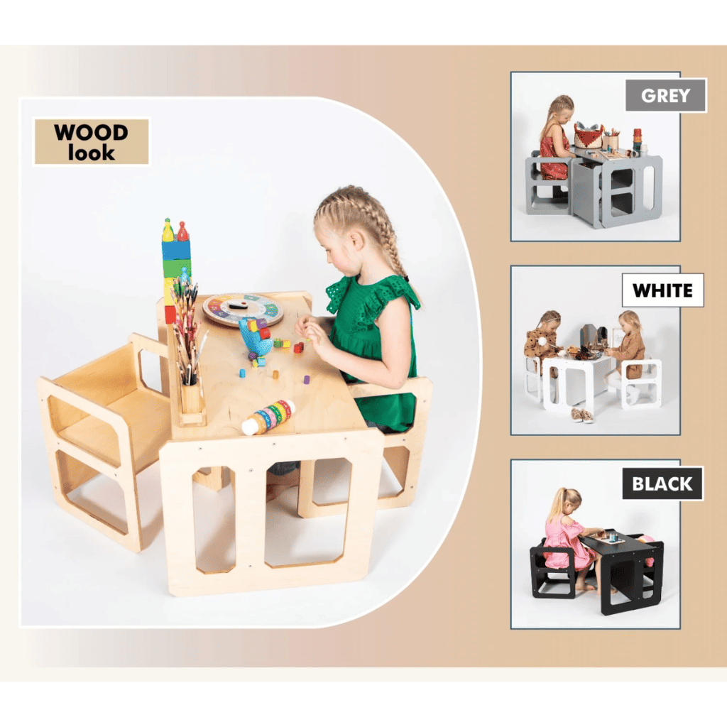 Montessori Weaning Table and Chair Set - 2 Lacquered Chairs | Decoração Tinitto – Made in Europe