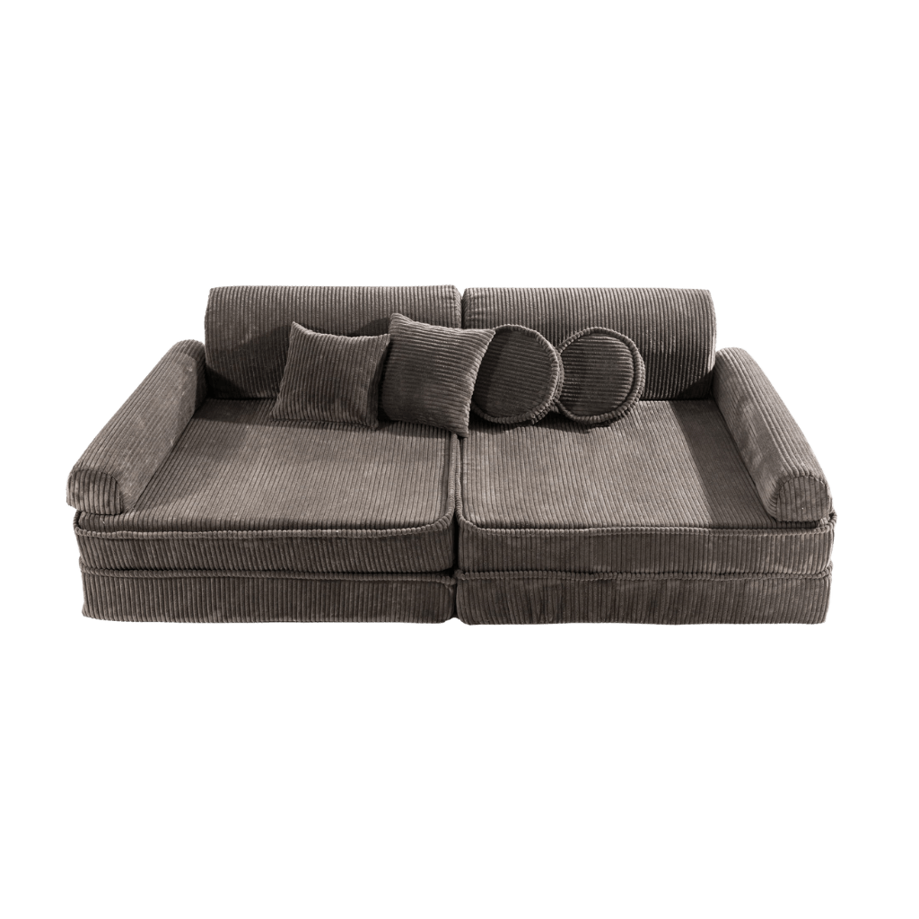 Grand Canapé Modulable pour Enfants Velours Côtelé - Brown en | Conforto Tinitto – Fabrication européenne