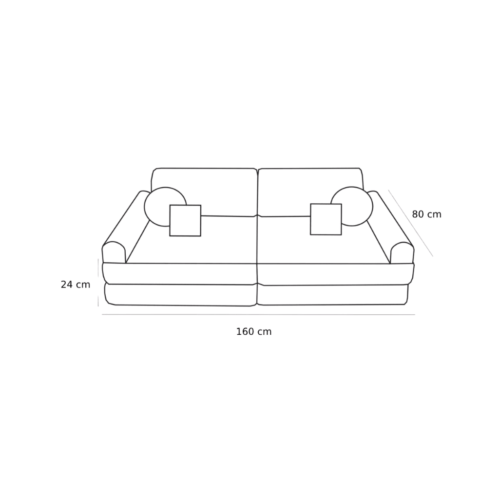 Grand Canapé Modulable pour Enfants Velours Côtelé - Ecru en | Decoração Tinitto – Fabrication européenne