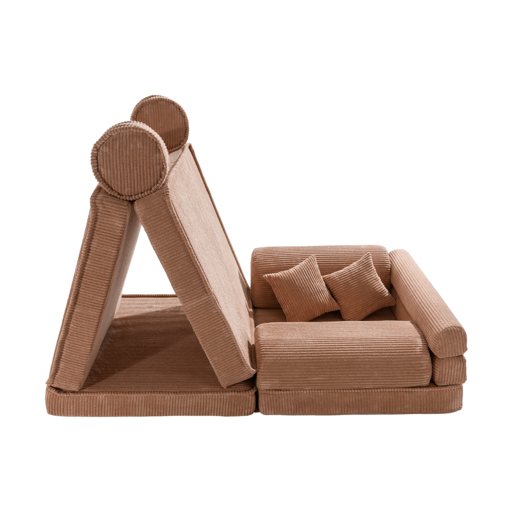 Large Modular Sofa for Children Corduroy - Powder Pink by | Conforto Tinitto – Made in Europe