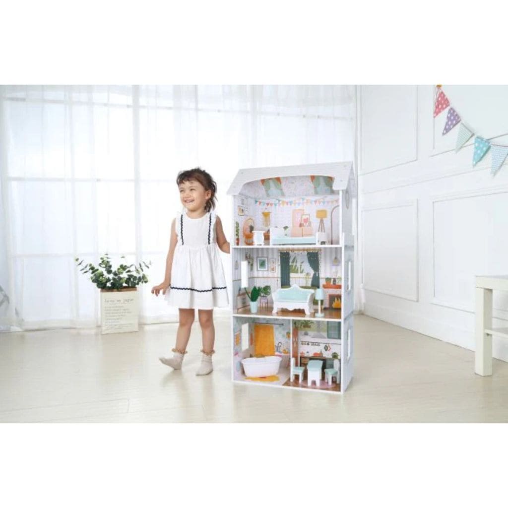 Luna Wooden Dollhouse with LED Lights | Decoração Tinitto – Made in Europe