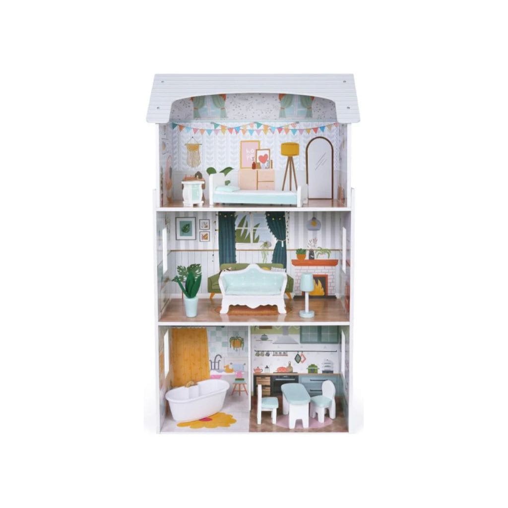 Luna Wooden Dollhouse with LED Lights | Decoração Tinitto – Made in Europe