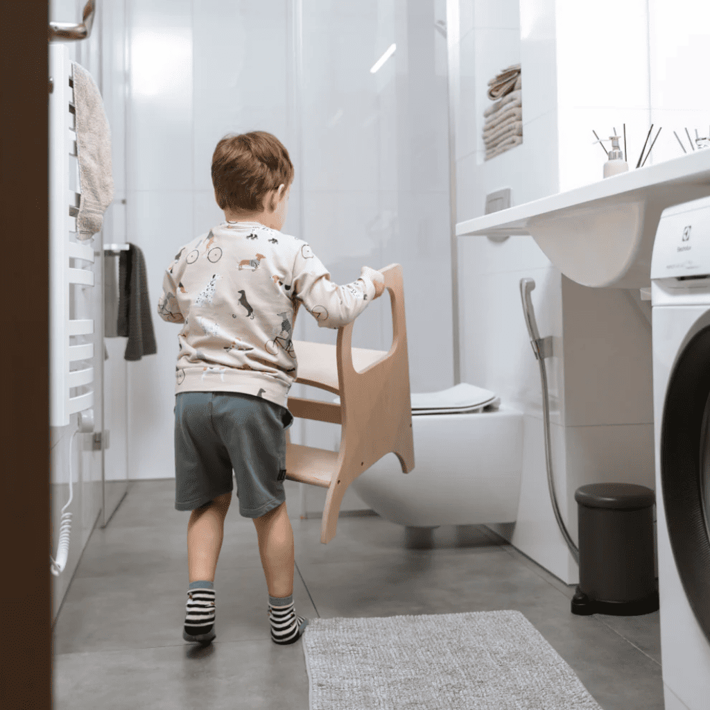 Marchepied Évolutif Enfant MIIMO® en BurlyWood | Motricidade Tinitto – Fabrication européenne