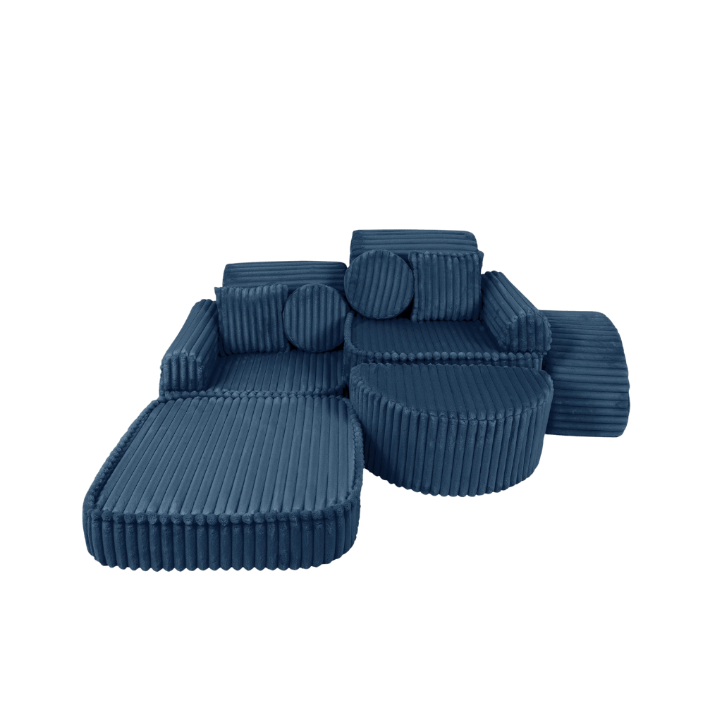 Medium Modular Sofa for Kids - Churros Blue en | Decoração Tinitto – Fabrication européenne