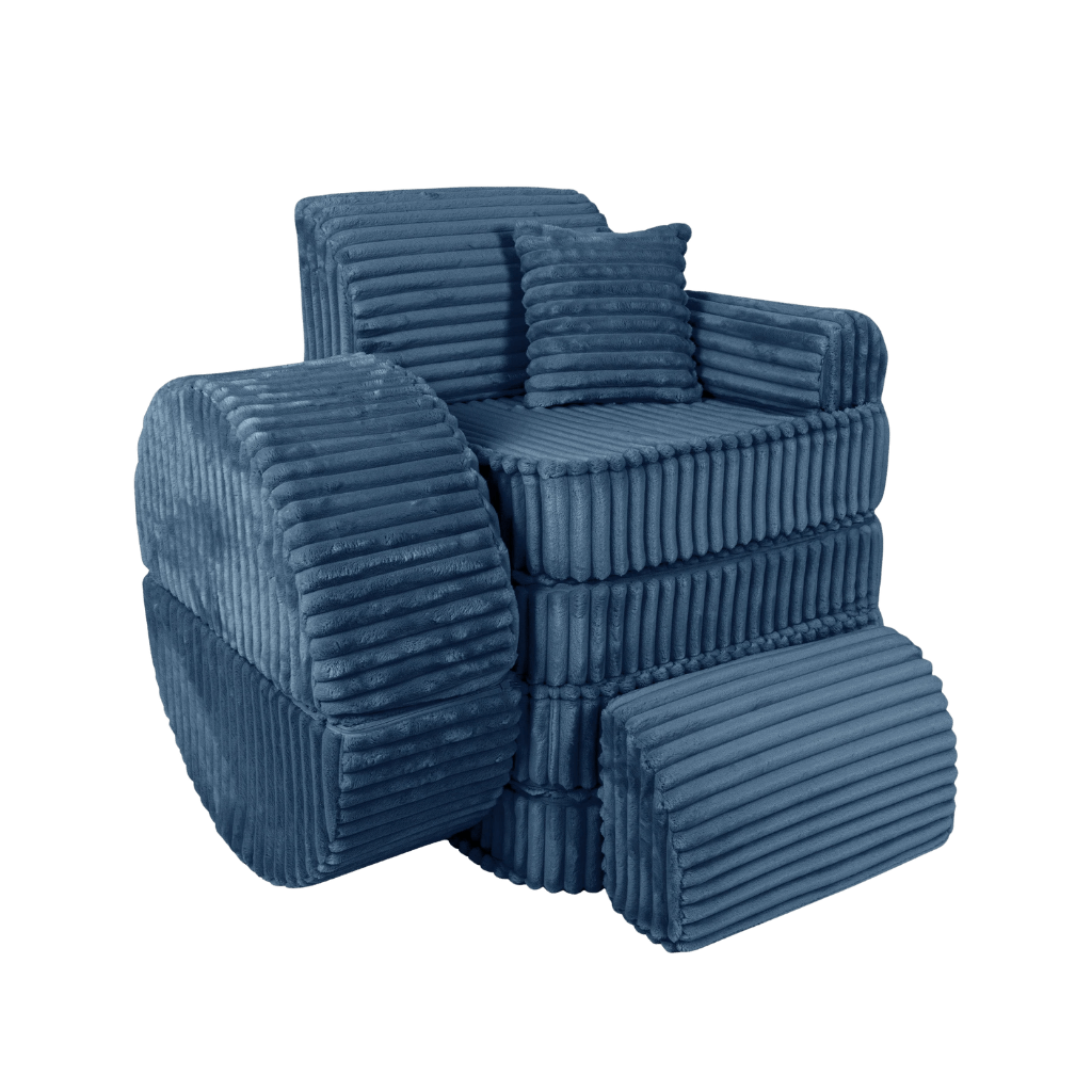 Medium Modular Sofa for Kids - Churros Blue en | Decoração Tinitto – Fabrication européenne