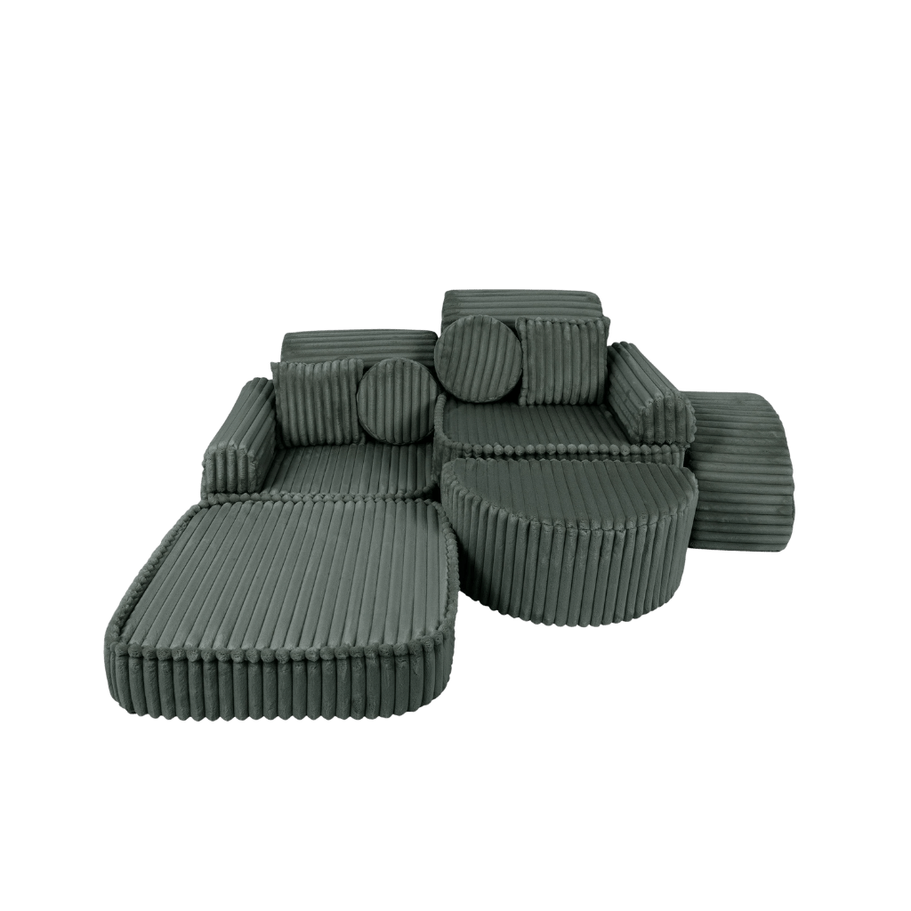 Medium Modular Sofa for Kids - Churros Forest Green en | Decoração Tinitto – Fabrication européenne