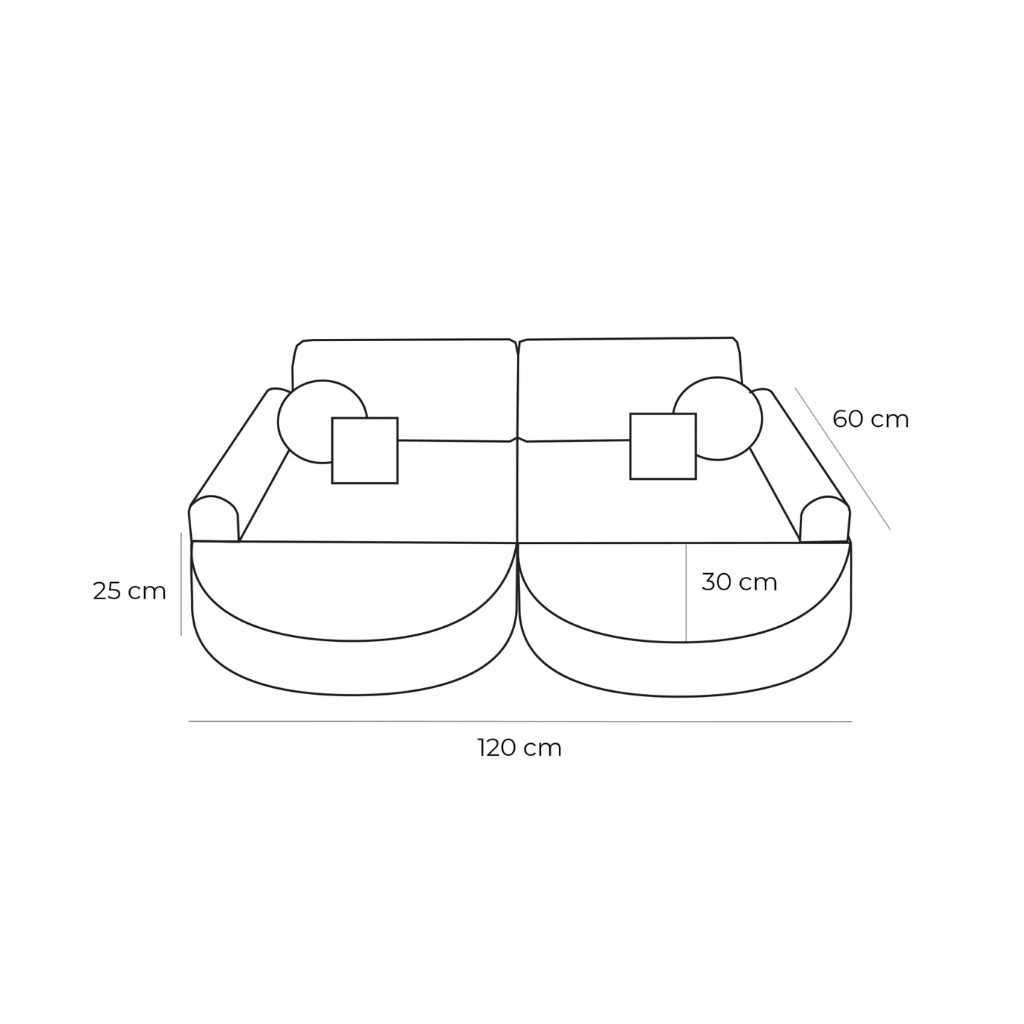 Medium Modular Sofa for Kids - Churros Jurassic Grey en | Decoração Tinitto – Fabrication européenne