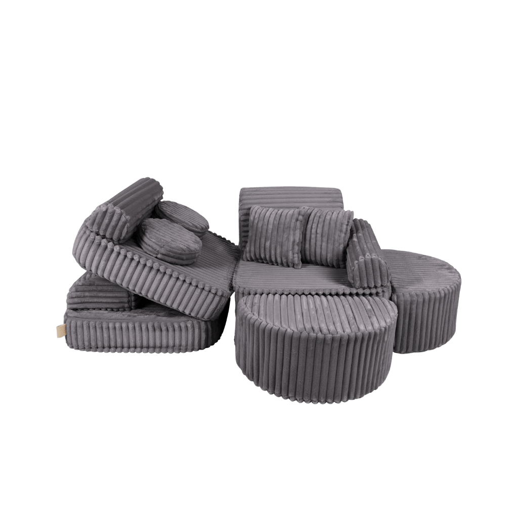 Medium Modular Sofa for Kids - Churros Jurassic Grey en | Decoração Tinitto – Fabrication européenne