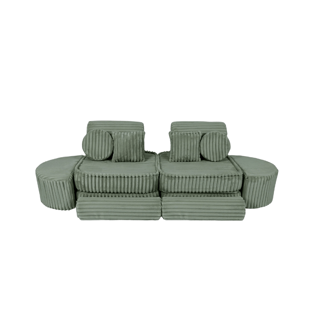 Medium Modular Sofa for Kids - Churros Sage Green en | Decoração Tinitto – Fabrication européenne