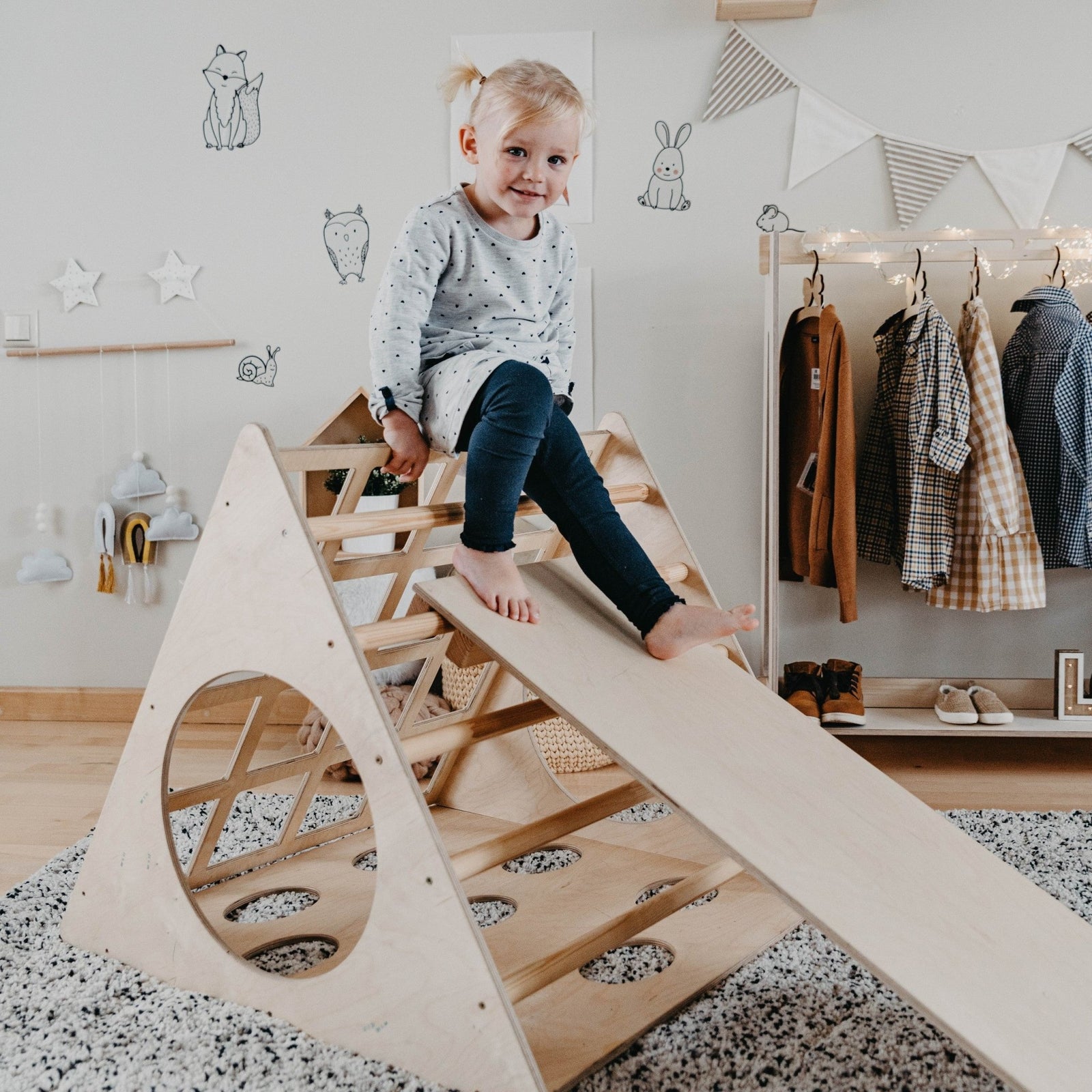 Set Triangle d'Escalade "Compact" & Rampe – Design Scandinave – Montessori pour enfant – photo 1
