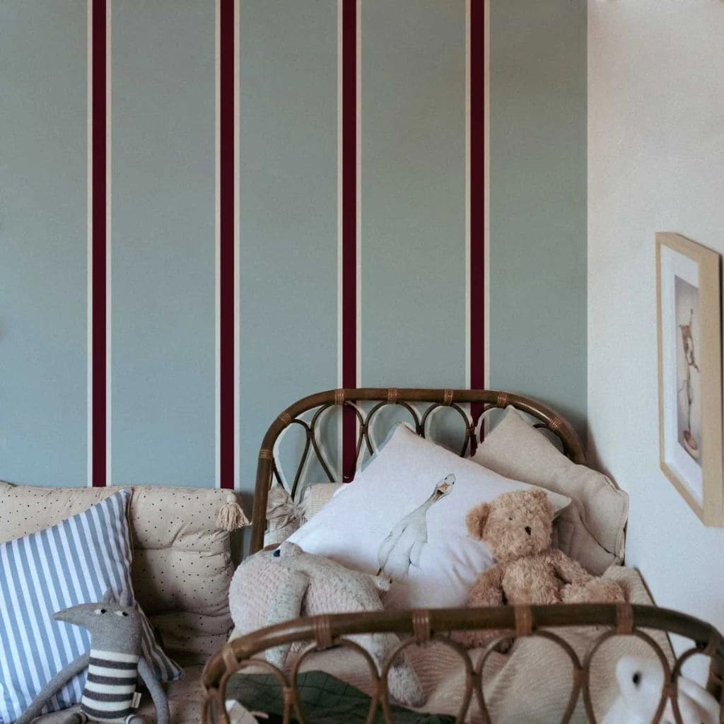 Papier Peint Rayures Bleues Larges – Collection Maya en | furniture Tinitto – Fabrication européenne