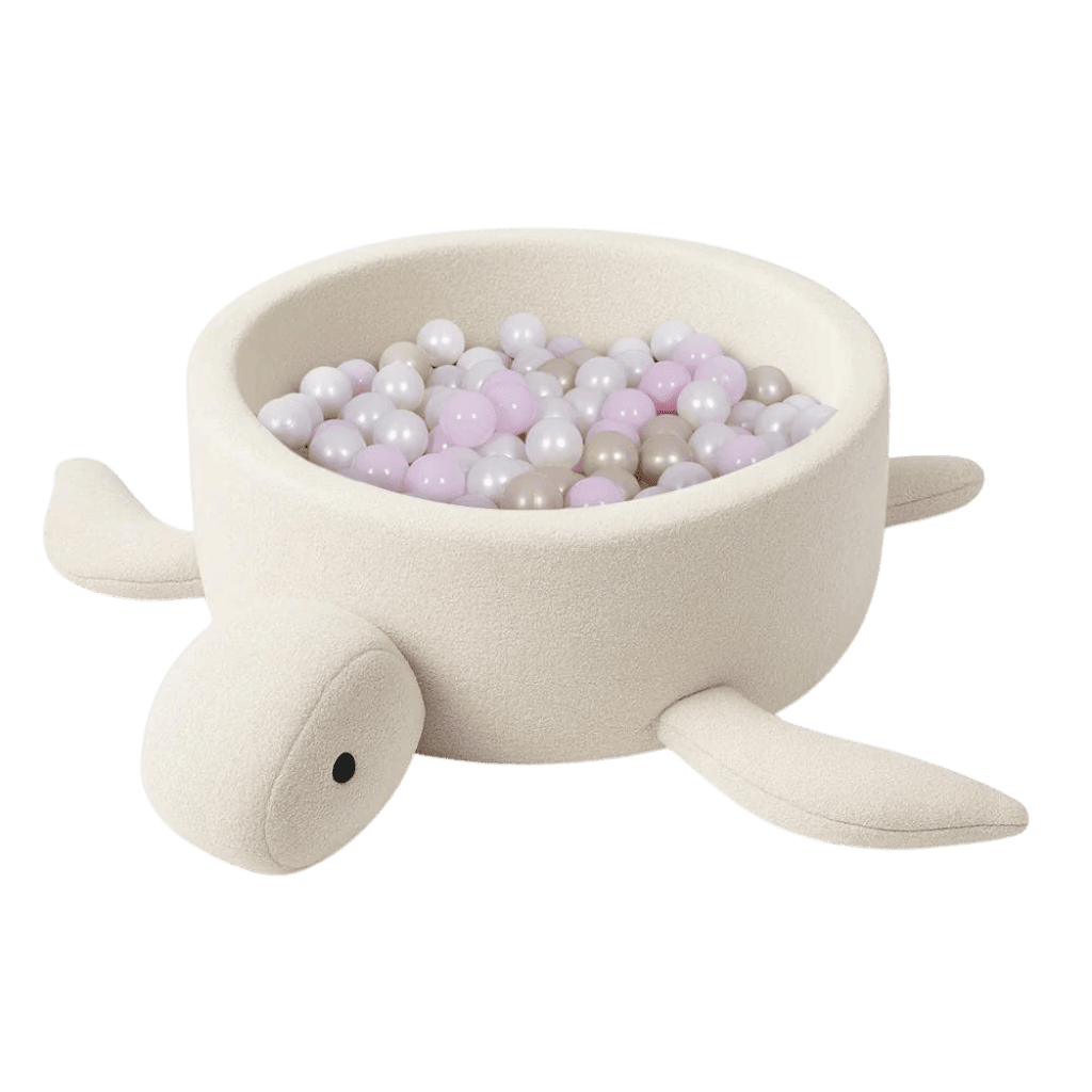 Piscine à Balles Tortue en Bouclé – Beige en | Motricidade Tinitto – Fabrication européenne