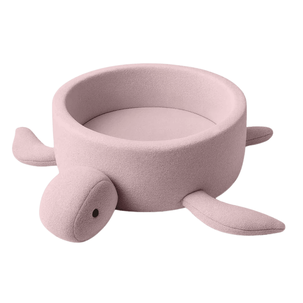 Piscine à Balles Tortue en Bouclé – Rose Framboise en | Motricidade Tinitto – Fabrication européenne