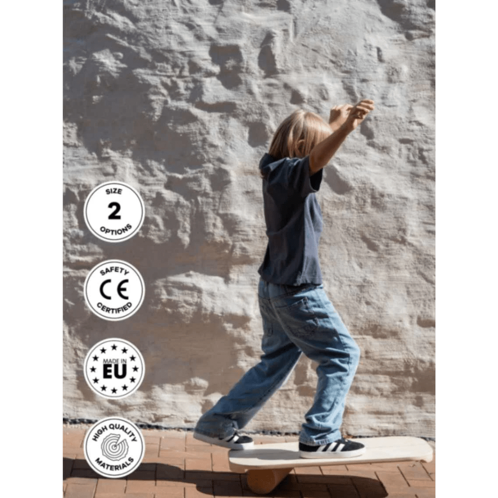 Plataforma de equilíbrio retangular com rolo de exercício - Sem logótipo em | Motricidade Tinitto – Fabricação europeia