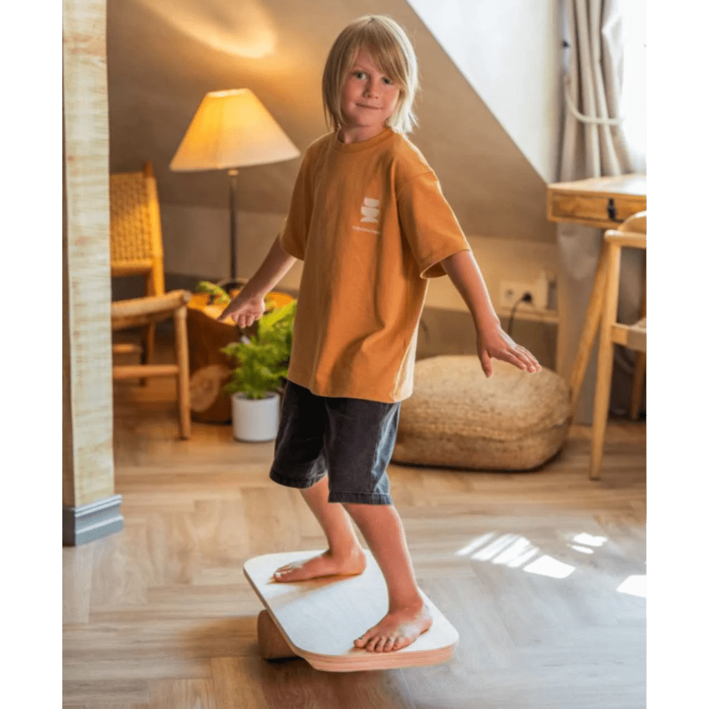 Plataforma de equilíbrio retangular com rolo de exercício - Sem logótipo em | Motricidade Tinitto – Fabricação europeia