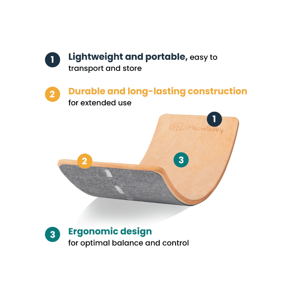 Planche d'équilibrepour enfants - 80 x 30 cm en Grey | Motricidade Tinitto – Fabrication européenne
