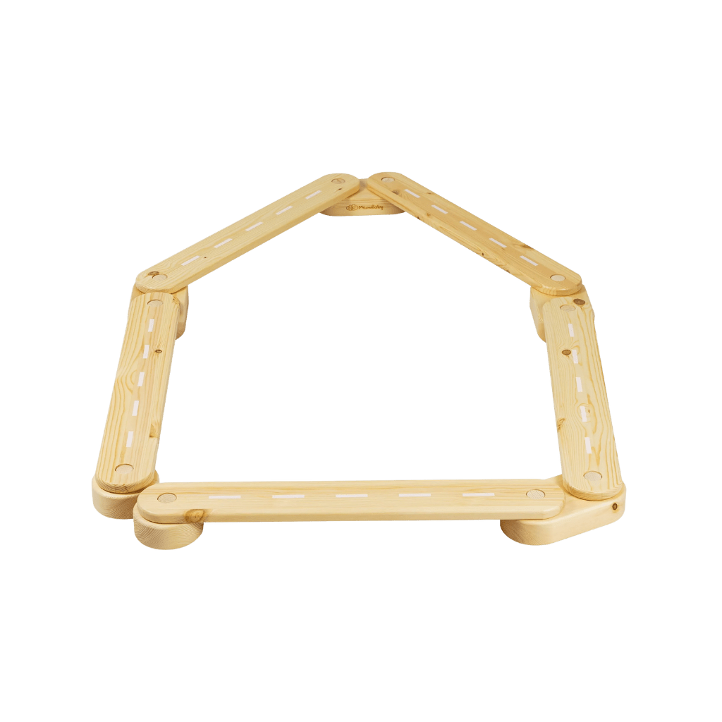 Tavola di equilibrio Montessori in legno - 5 elementi in legno naturale | Motricidade Tinitto – Prodotto in Europa