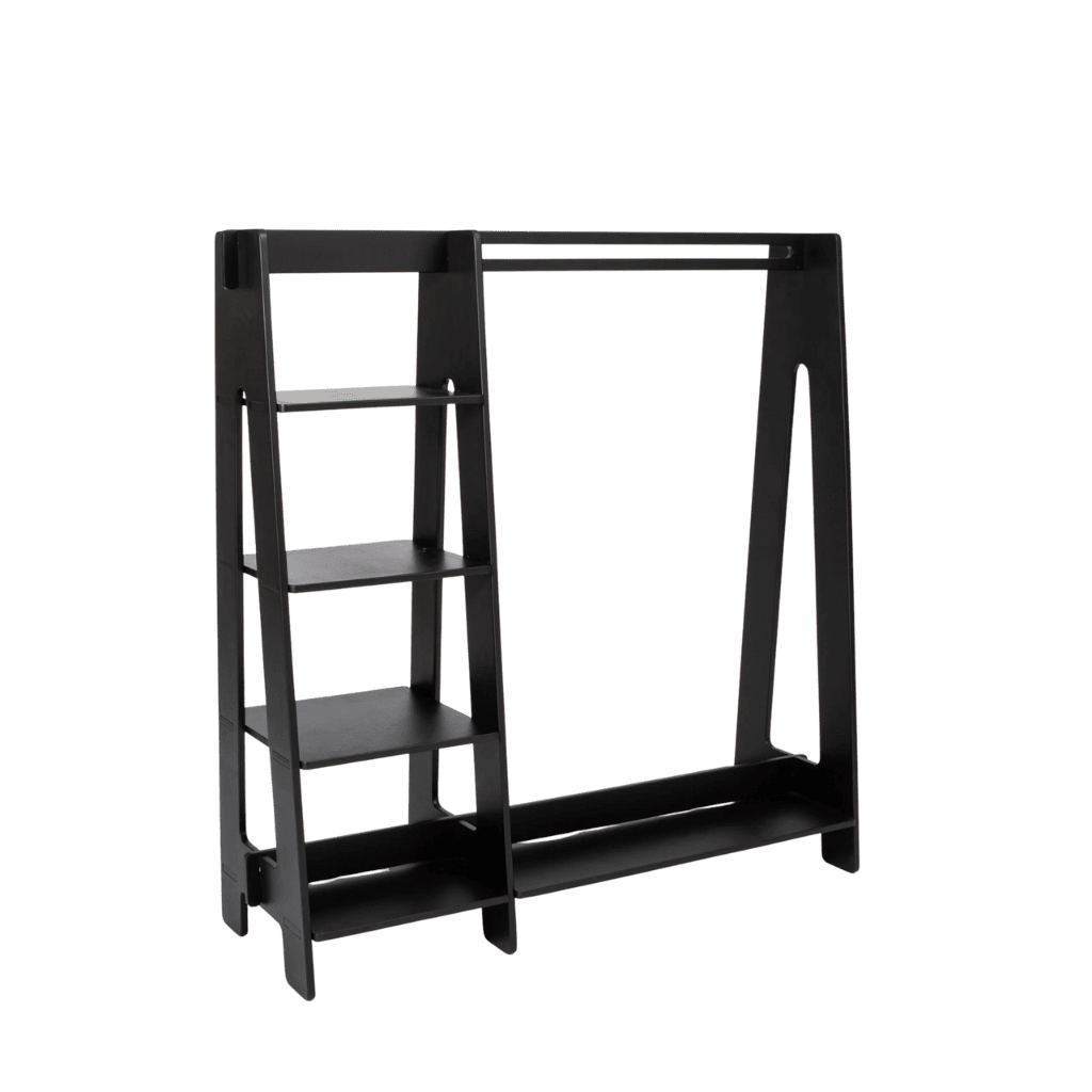 Portant à Vêtements avec Étagères pour Tout - Petits en black | Decoração Tinitto – Fabrication européenne