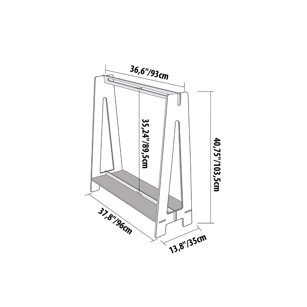 Porta abiti Montessori con grucce Versione 1 in nero | Decoração Tinitto – Prodotto in Europa