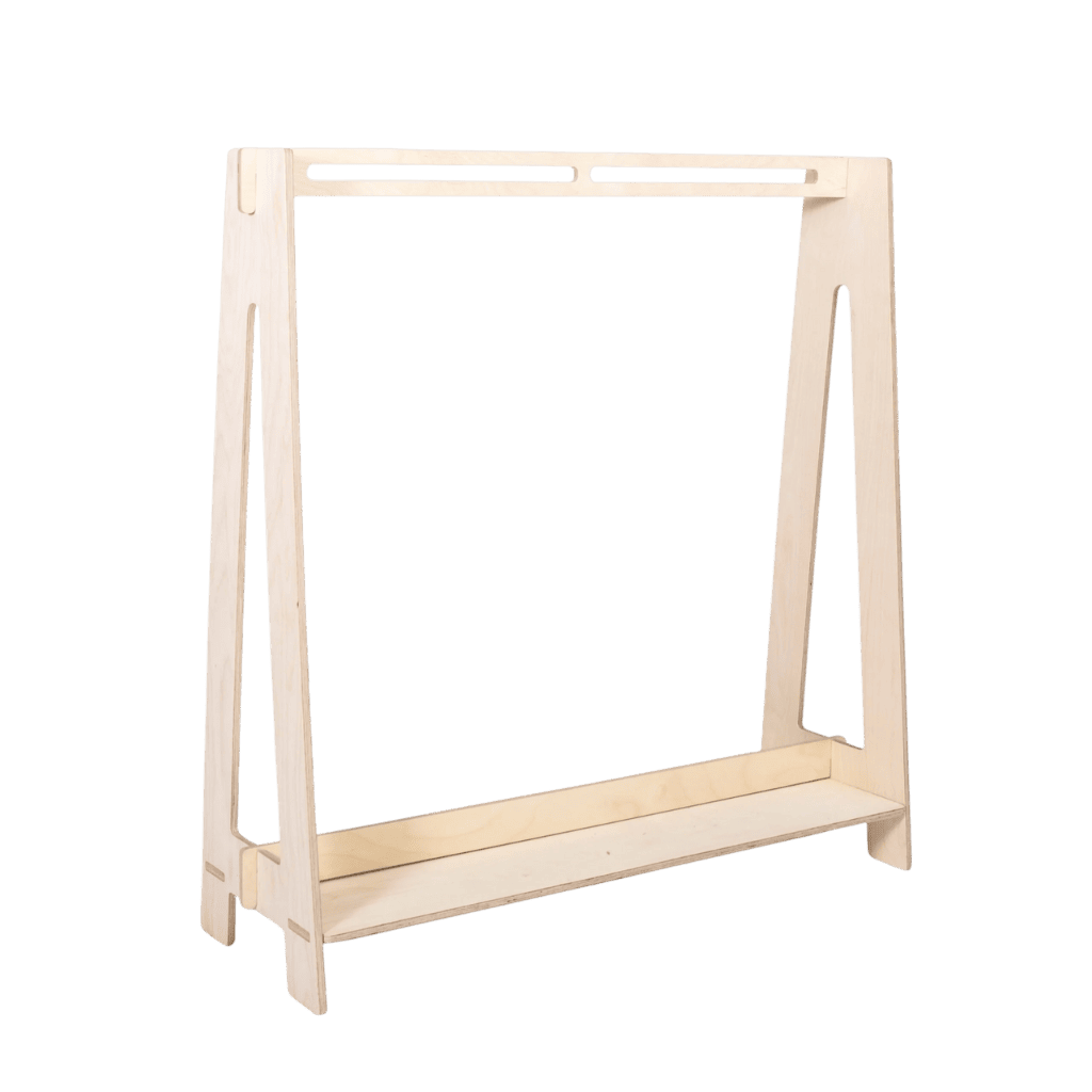 Porta abiti Montessori con grucce Versione 1 in nero | Decoração Tinitto – Prodotto in Europa