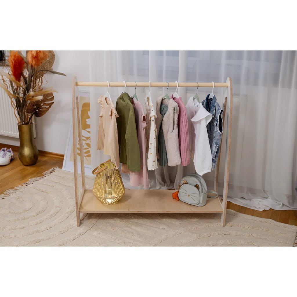 Porta-roupas infantil com design em madeira natural | furniture Tinitto – Fabricação europeia