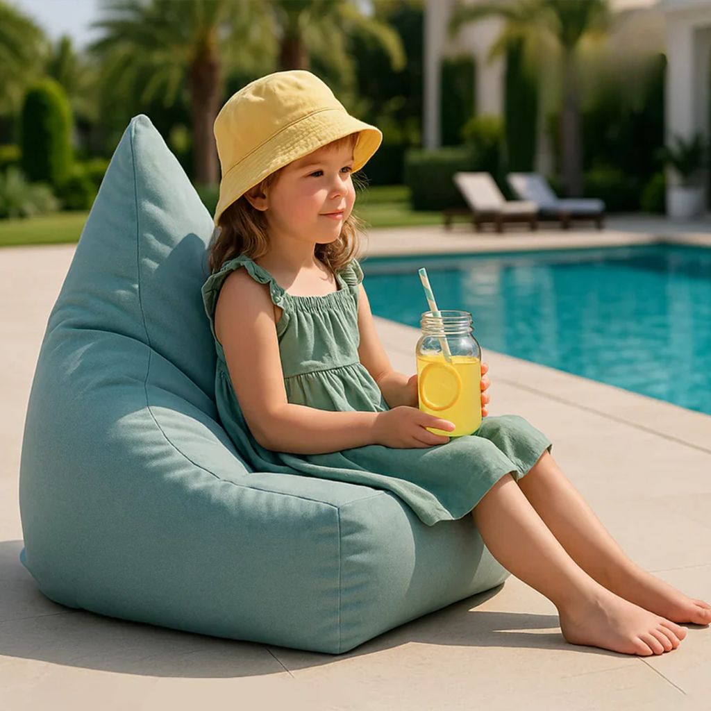 Tearo : Pouf & Repose-Pieds pour Enfants- Sky Blue