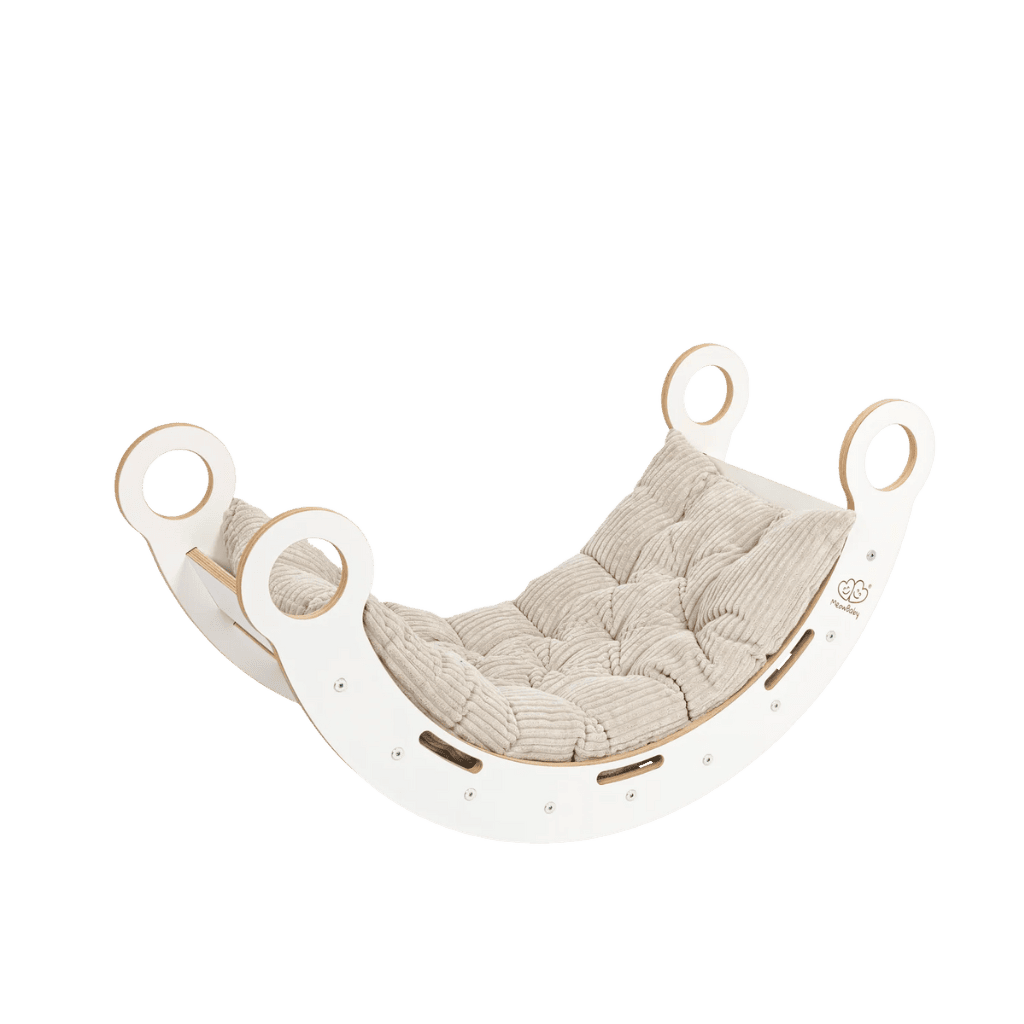 Snug Rocker for Kids con cuscino, scivolo e scaletta - Large in beige | Motricidade Tinitto – Prodotto in Europa