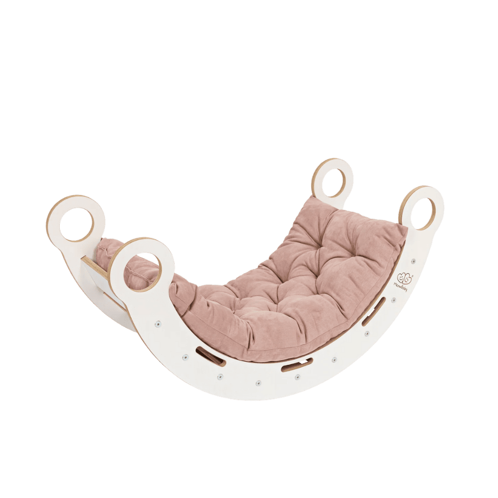 Snug Rocker for Kids con cuscino, scivolo e scaletta - Large in Light Dusty Pink | Motricidade Tinitto – Prodotto in Europa