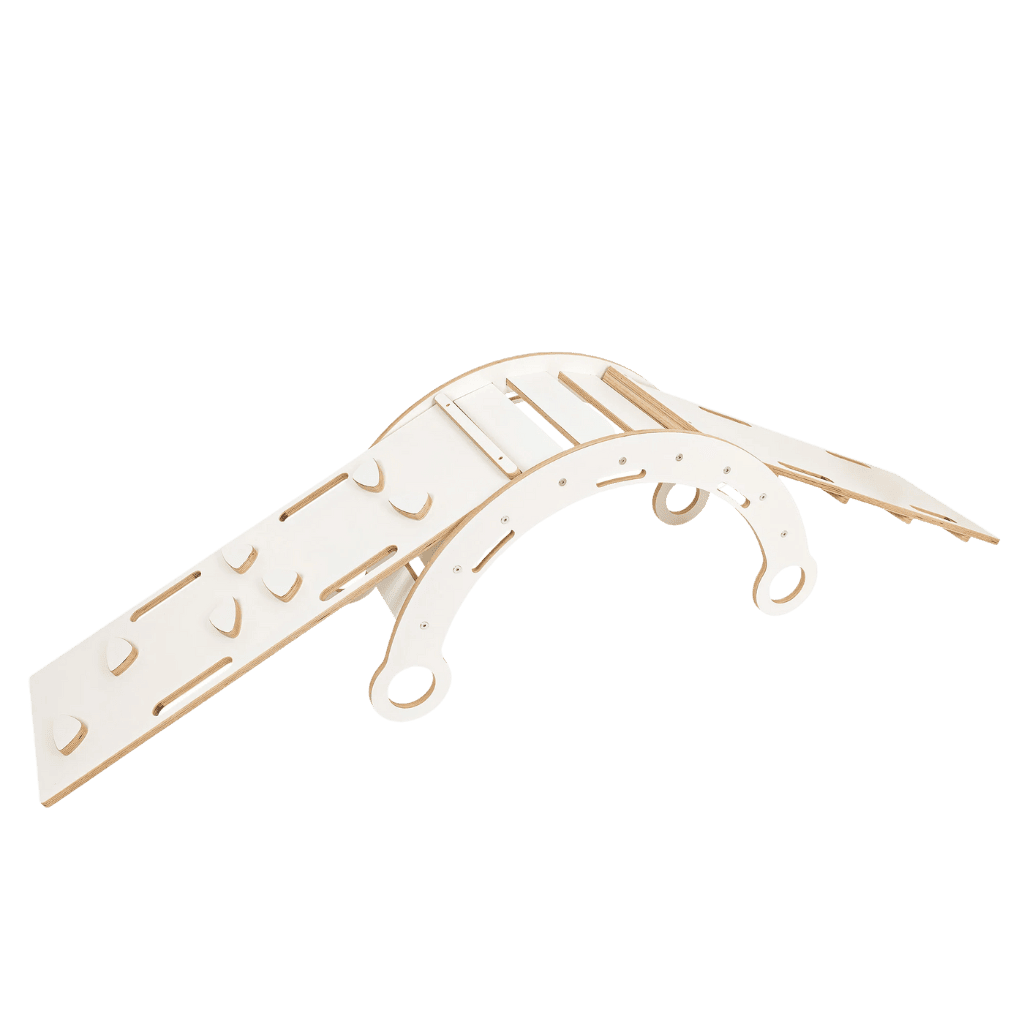 Snug Rocker for Kids con cojín, tobogán y escalera - Mediano en rosa claro empolvado | Motricidade Tinitto - Fabricado en Europa