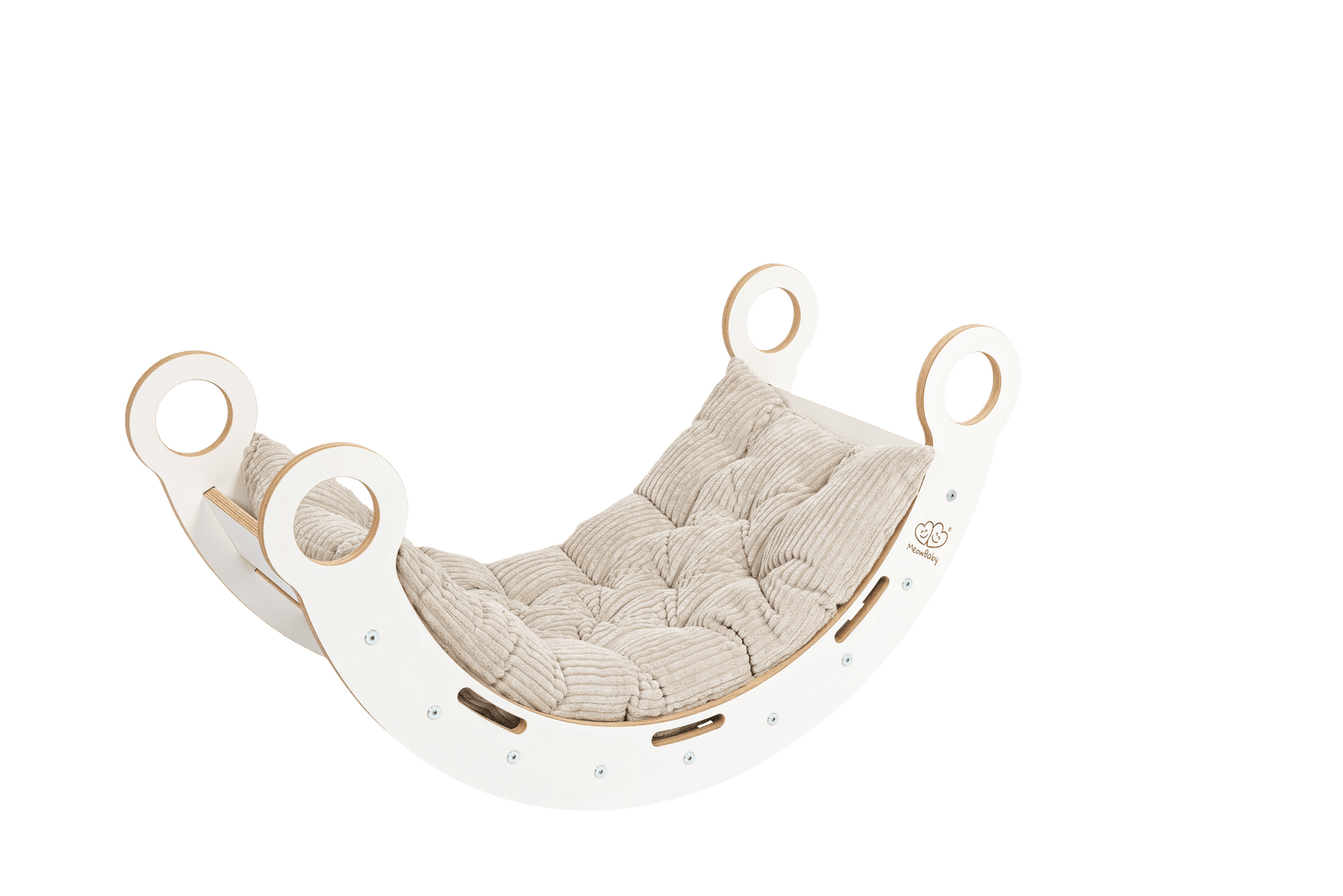 Snug Rocker para niños con cojín, tobogán y escalera - Pequeño en rosa claro empolvado | Motricidade Tinitto - Fabricado en Europa