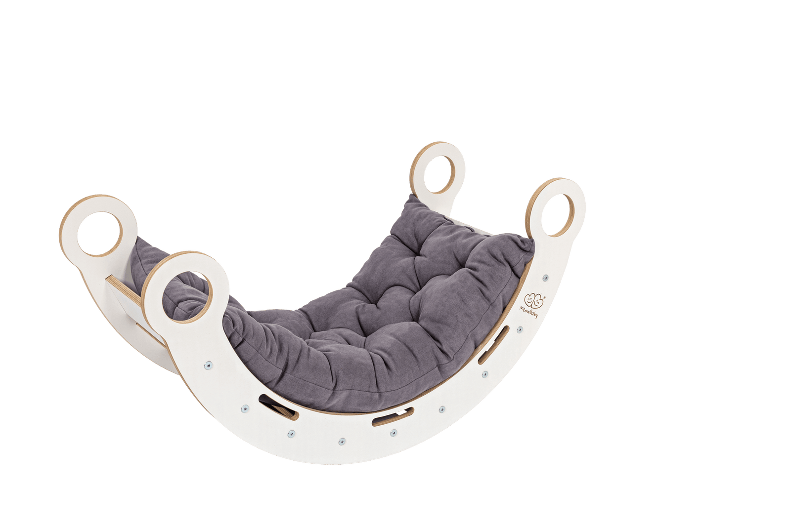 Snug Rocker para niños con cojín, tobogán y escalera - Pequeño en rosa claro empolvado | Motricidade Tinitto - Fabricado en Europa