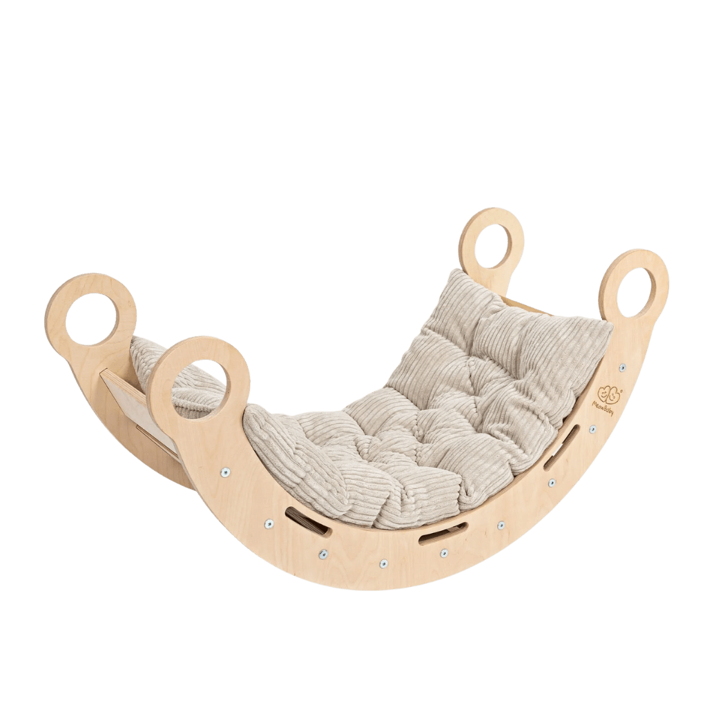 Snug Rocker for Kids - Naturel avec coussin beige en | Motricidade Tinitto – Fabrication européenne