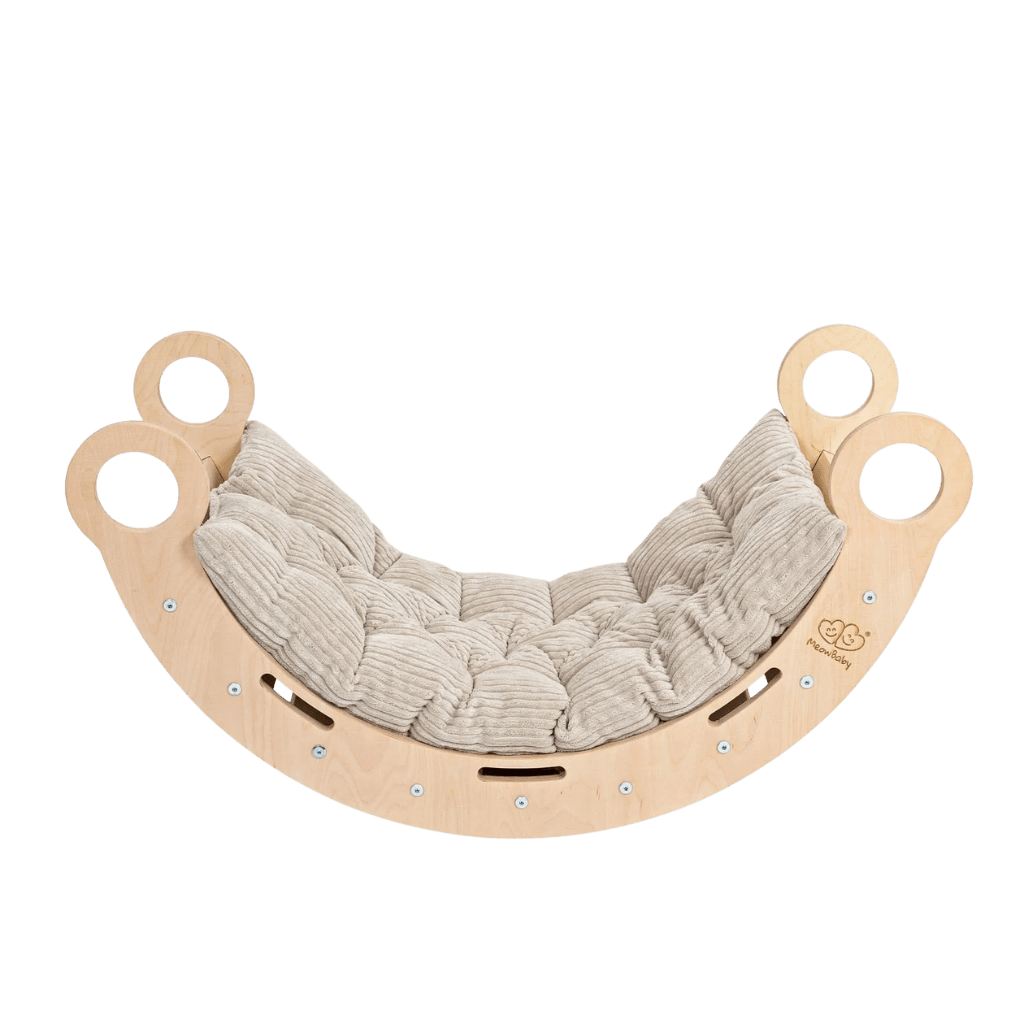 Snug Rocker for Kids - Naturel avec coussin beige en | Motricidade Tinitto – Fabrication européenne