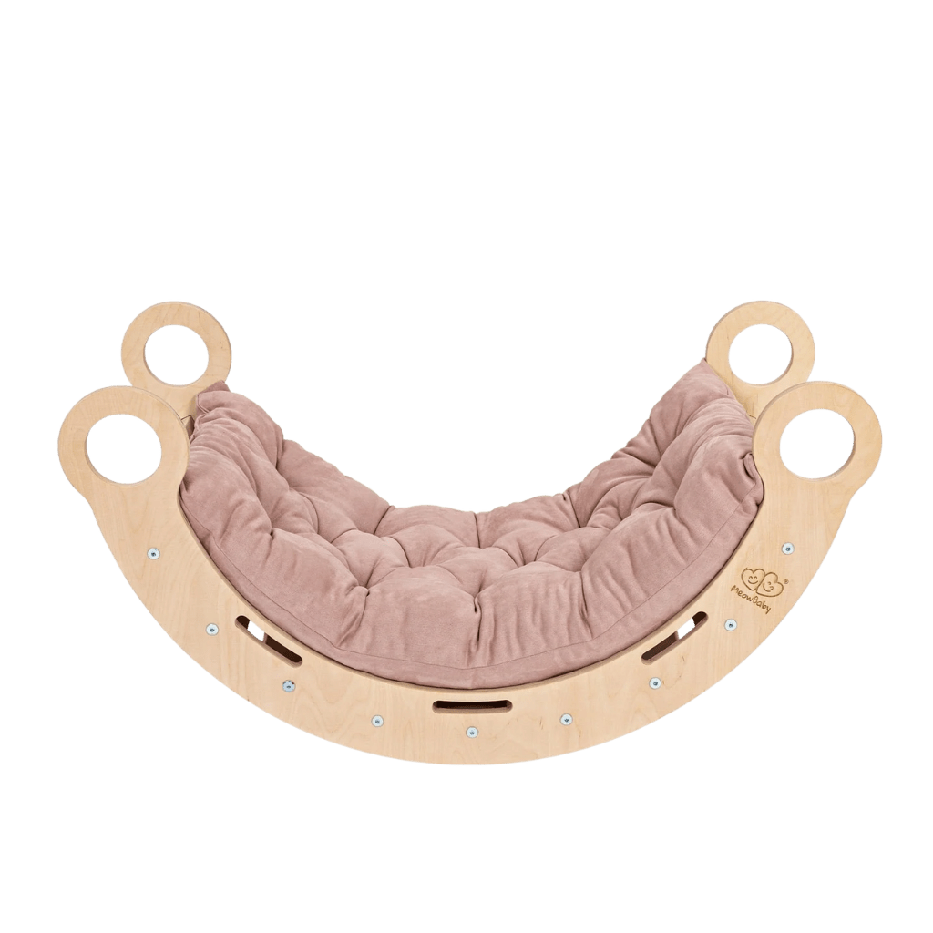 Snug Rocker for Kids - Naturel avec coussin rose en | Motricidade Tinitto – Fabrication européenne