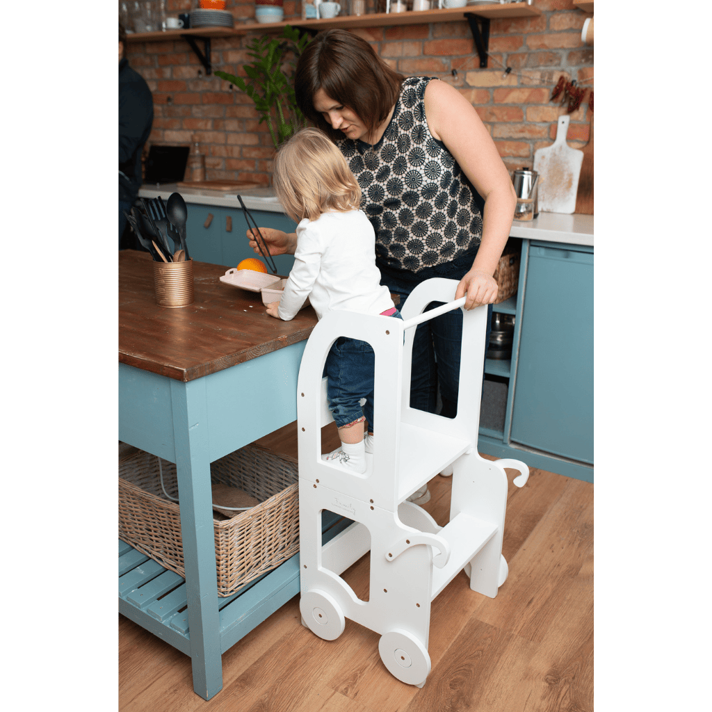STEP’n’SIT® – Tour d’apprentissage Montessori 2 en 1 table et chaise en DarkGray | Tinitto – Fabrication européenne