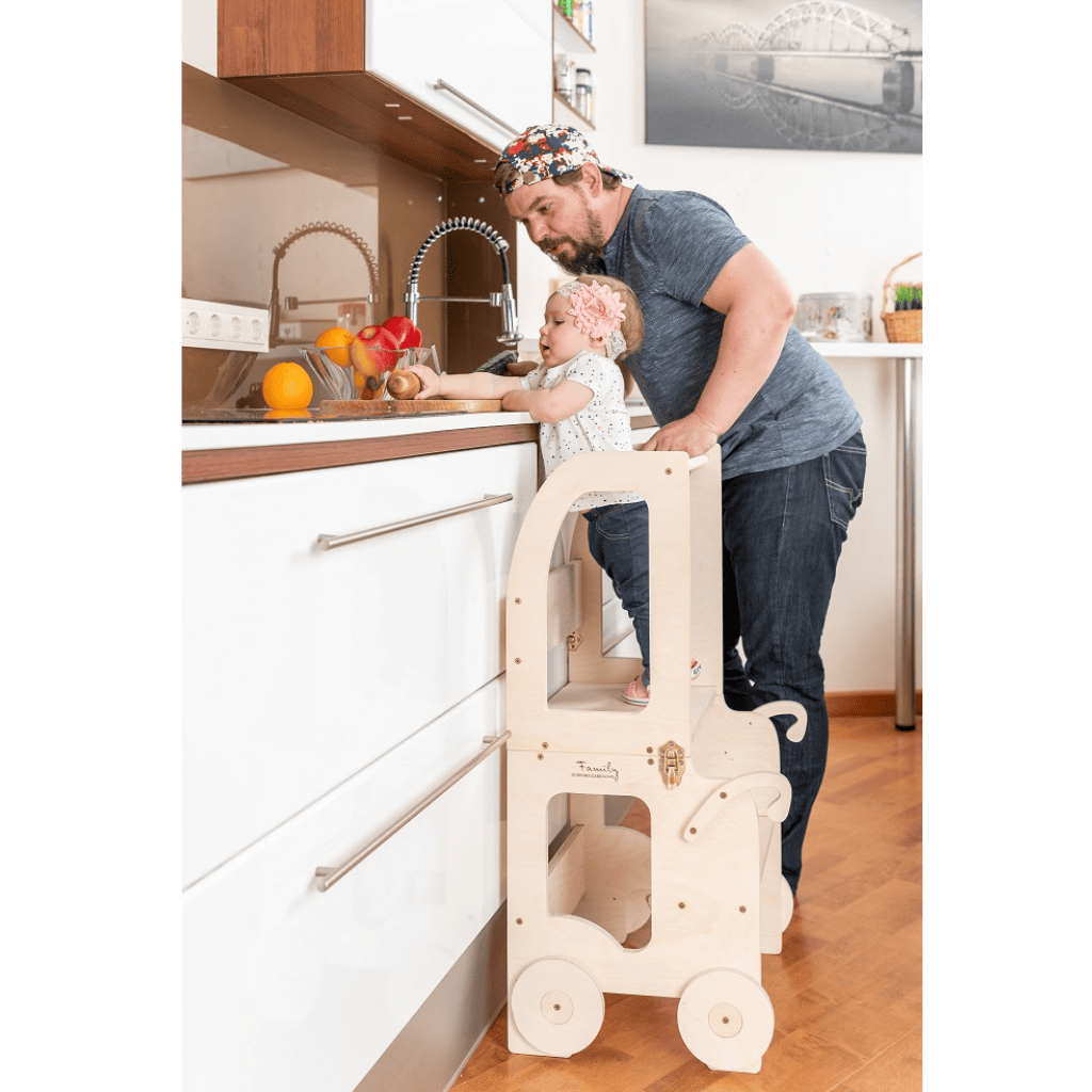 STEP’n’SIT® – Tour d’apprentissage Montessori 2 en 1 table et chaise en DarkGray | Tinitto – Fabrication européenne